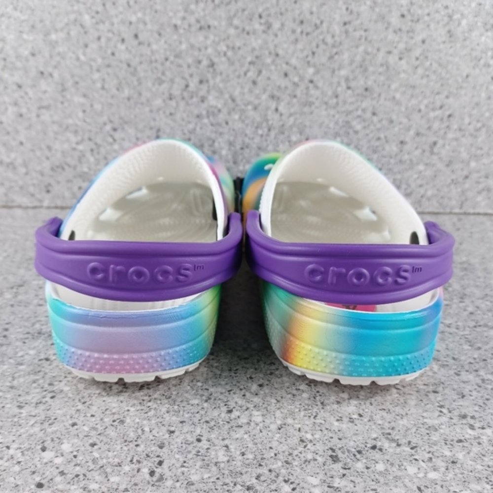 CROCS Tie Dye Rainbow Sandal Clog Slides Shoes Kids 12 - Picture 4 of 6